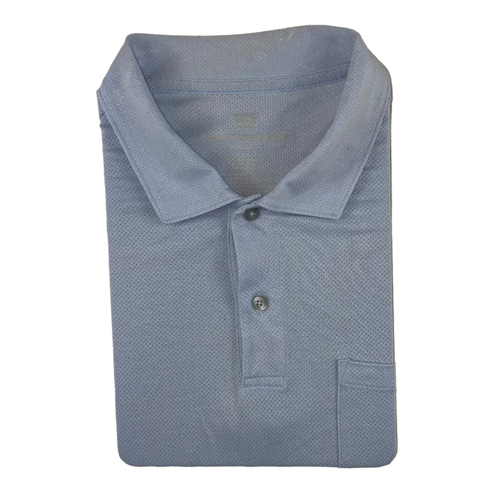Mack Weldon Mens Cool Blue Pima Cotton Blend Short Sleeve Polo Shirt Size M